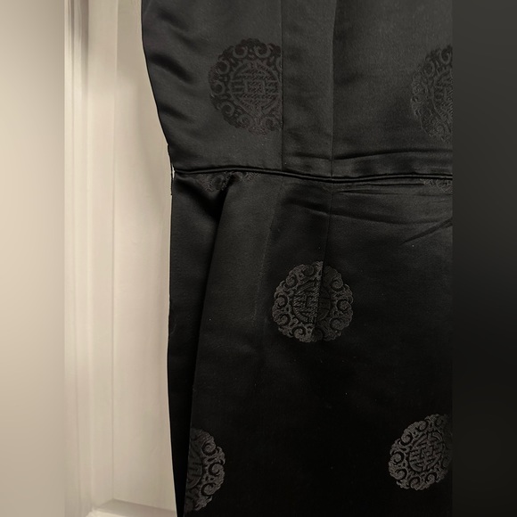 Vintage Handmade Black Dress Satin Zip Up About A Size 10 Women’s 1970 Pencil Dr - Picture 4 of 7